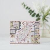 Northamtonshire, gegraveerd door Jodocus Hondius Briefkaart (Staand voorkant)