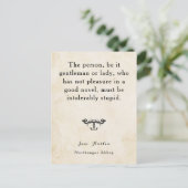 Northanger Abbey Jane Austen Regency Book Quote Briefkaart (Staand voorkant)