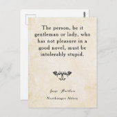 Northanger Abbey Jane Austen Regency Book Quote Briefkaart (Voorkant / Achterkant)