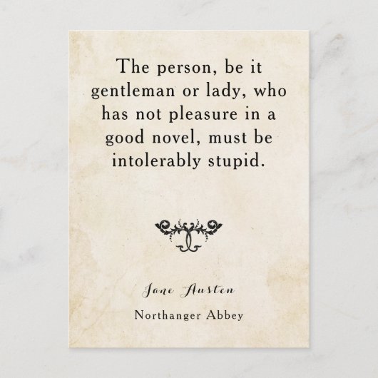 Northanger Abbey Jane Austen Regency Book Quote Briefkaart (Voorkant)