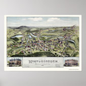 Northborough, MA Panoramic Map - 1887 Poster (Voorkant)