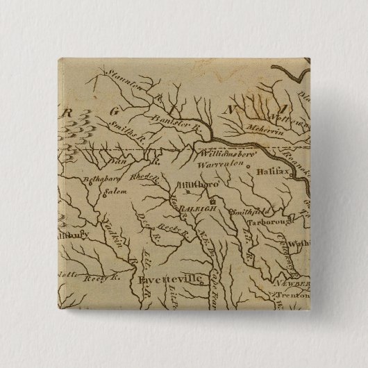 NorthCarolina Vierkante Button 5,1 Cm (Voorkant)