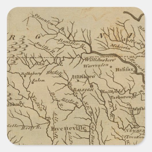 NorthCarolina Vierkante Sticker (Voorkant)