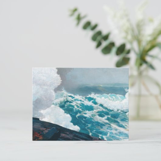 Northeaster (1895) van Winslow Homer - Overnight W Briefkaart (Staand voorkant)