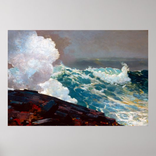 Northeaster van Winslow Homer 1895 Poster (Voorkant)