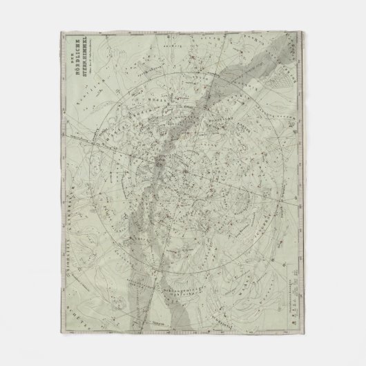 Norther Night Sky-kaart Fleece Deken (Voorkant)