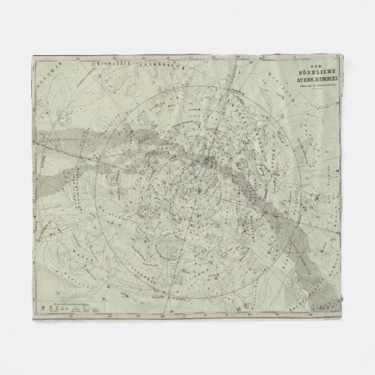 Norther Night Sky-kaart Fleece Deken (Voorkant (Horizontaal))