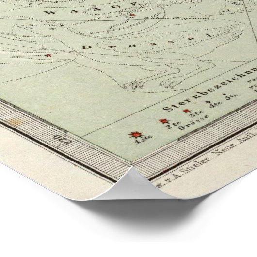 Norther Night Sky-kaart Poster (Hoek)