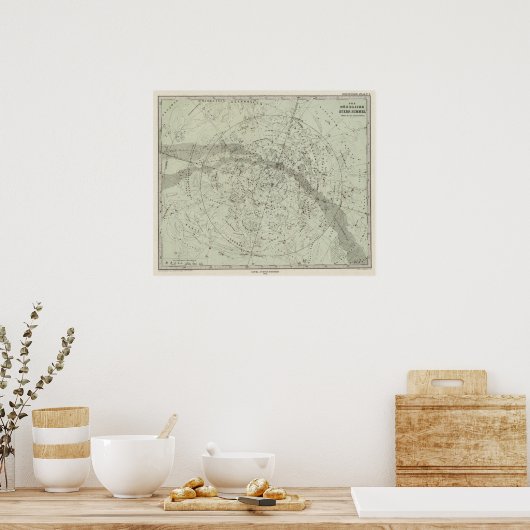 Norther Night Sky-kaart Poster (Keuken)