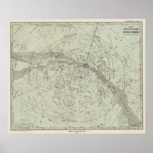 Norther Night Sky-kaart Poster