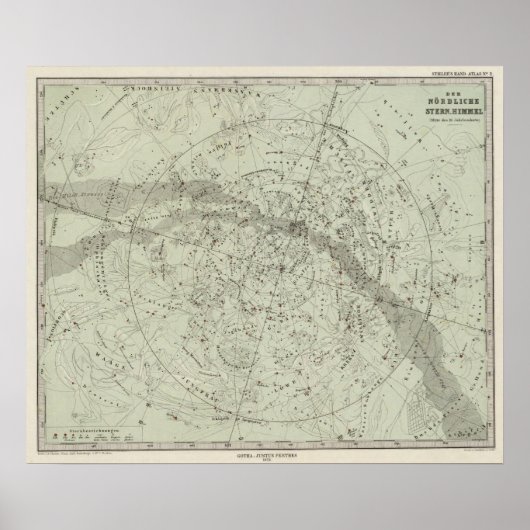 Norther Night Sky-kaart Poster (Voorkant)