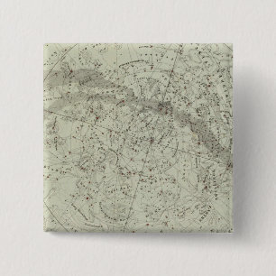 Norther Night Sky-kaart Vierkante Button 5,1 Cm