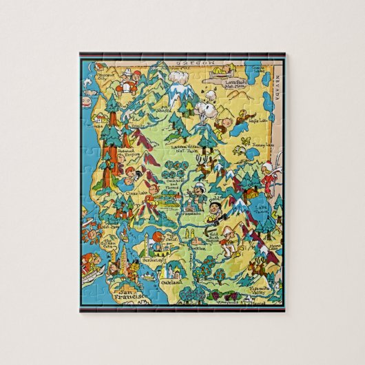 Northern California Pictorial Map Legpuzzel (Verticaal)