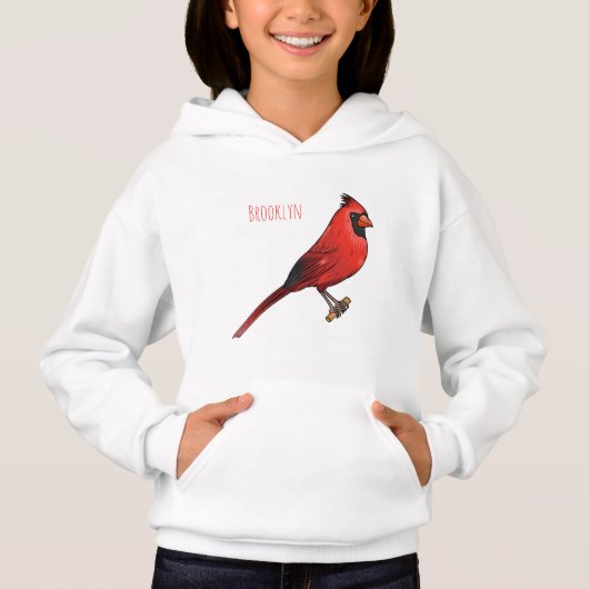 Northern cardinal bird cartoon illustratie (Voorkant)