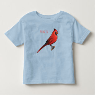 Northern cardinal bird cartoon illustratie kinder shirts