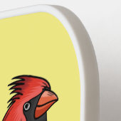 Northern cardinal bird cartoon illustratie pickleball paddle (Links Detail)