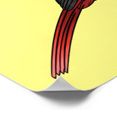 Northern cardinal bird cartoon illustratie poster (Hoek)