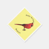 Northern cardinal bird cartoon illustratie servet (Hoek)