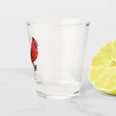 Northern cardinal bird cartoon illustratie shot glas (Rechts)