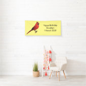 Northern cardinal bird cartoon illustratie spandoek (Insitu)