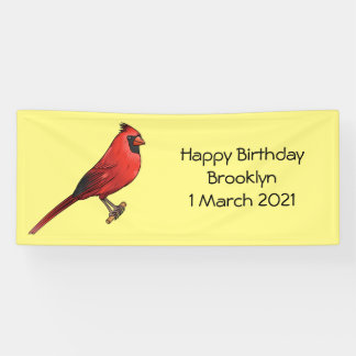 Northern cardinal bird cartoon illustratie spandoek