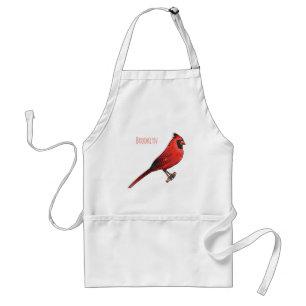 Northern cardinal bird cartoon illustratie standaard schort
