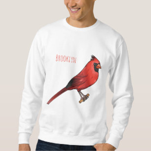 Northern cardinal bird cartoon illustratie trui