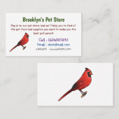 Northern cardinal bird cartoon illustratie visitekaartje (Voorkant / Achterkant)