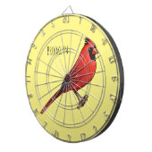 Northern cardinal bird cartoon illustration dartbord (Voorkant Rechts)
