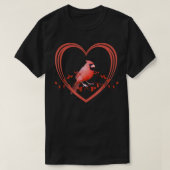Northern Cardinal Bird in Heart T-shirt (Design voorkant)