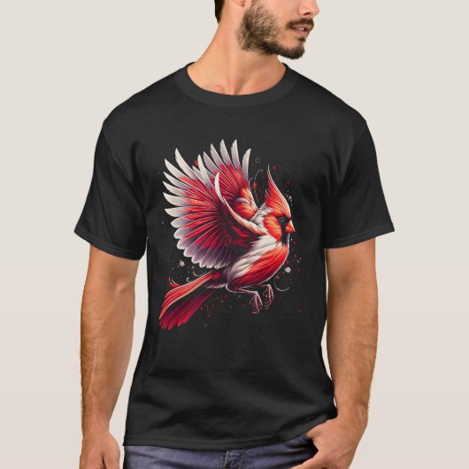 Northern Cardinal Bird Lover Watcher Birding T-shirt (Voorkant)
