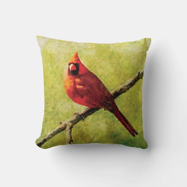 Northern Cardinal Nature Throw Pillow  Kussen (Voorkant)