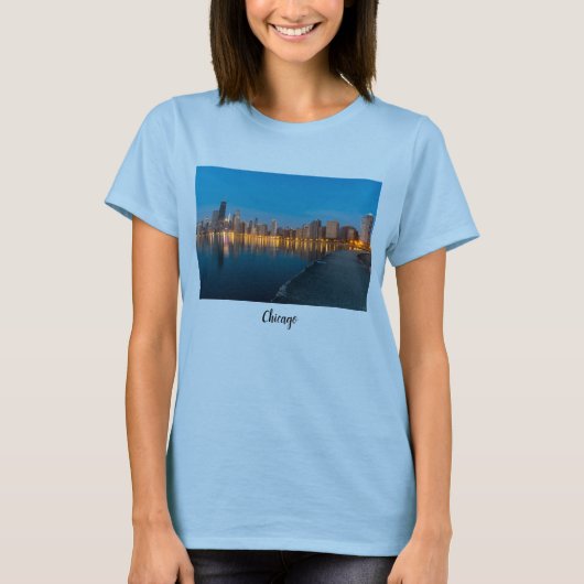 Northern Chicago Cityscape T-Shirt (Voorkant)
