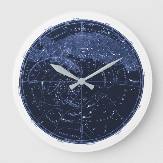 Northern Constellations Clock Grote Klok (Voorkant)