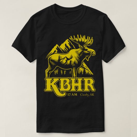 Northern Exposure Radio Station KBHR 57 AM T-shirt (Design voorkant)