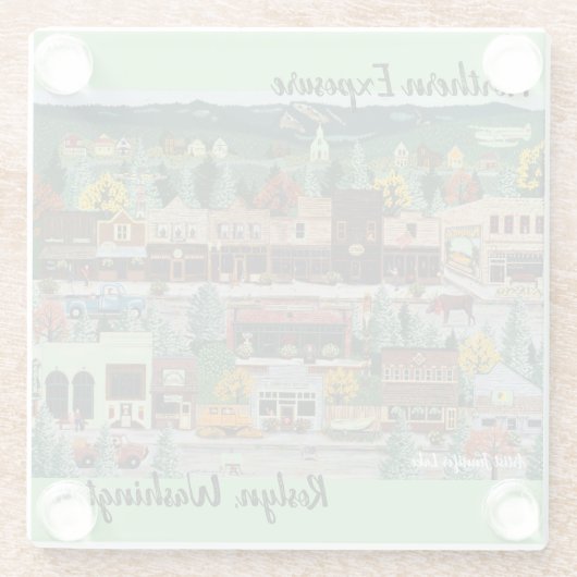 "Northern Exposure" ~ Roslyn, Washington Glazen Onderzetter (Achterkant)