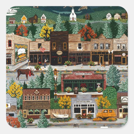 "Northern Exposure" ~ Roslyn, Washington Vierkante Sticker (Voorkant)