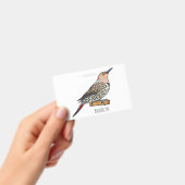 Northern flicker bird cartoon illustration badge (Handheld)