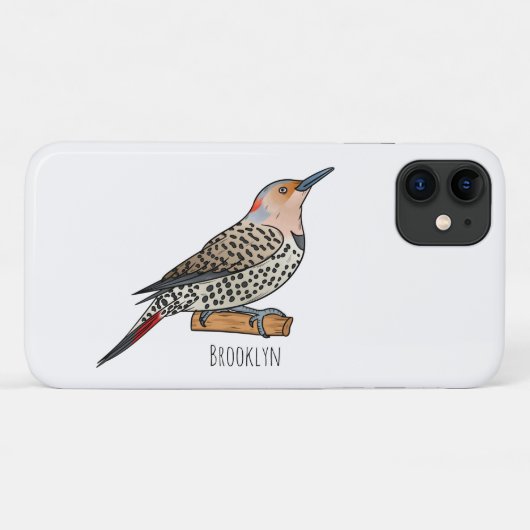 Northern flicker bird cartoon illustration Case-Mate iPhone case (Achterkant (horizontaal))