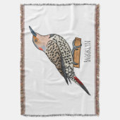 Northern flicker bird cartoon illustration deken (Voorkant Verticaal)