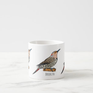 Northern flicker bird cartoon illustration espresso kop
