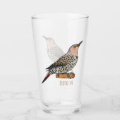 Northern flicker bird cartoon illustration glas (Voorkant)