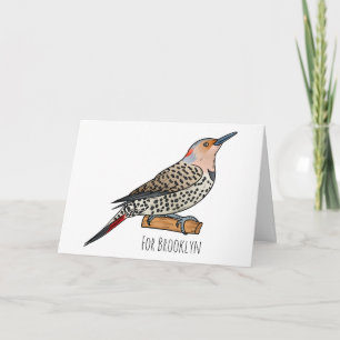 Northern flicker bird cartoon illustration kaart