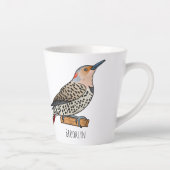 Northern flicker bird cartoon illustration latte mok (Rechts)