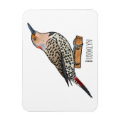 Northern flicker bird cartoon illustration magneet (Verticaal)