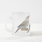 Northern flicker bird cartoon illustration matglas koffiemok (Links)