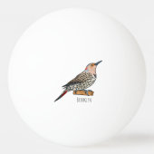 Northern flicker bird cartoon illustration pingpongbal (Achterkant)