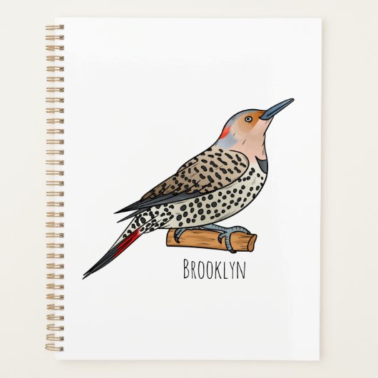 Northern flicker bird cartoon illustration planner (Voorkant)