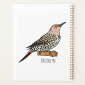 Northern flicker bird cartoon illustration planner (Achterkant)