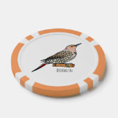Northern flicker bird cartoon illustration poker chips (Enkel)